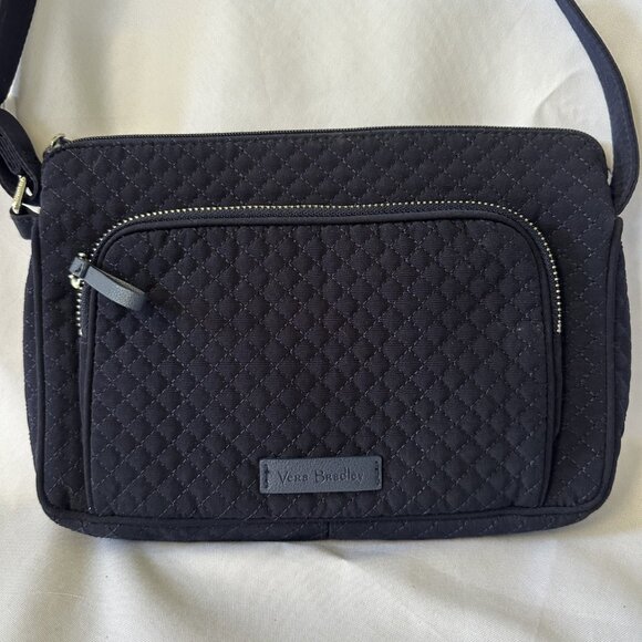 Vera Bradley Iconic RFID Navy Blue Quilted Crossbody LIKE NEW - Picture 2 of 7
